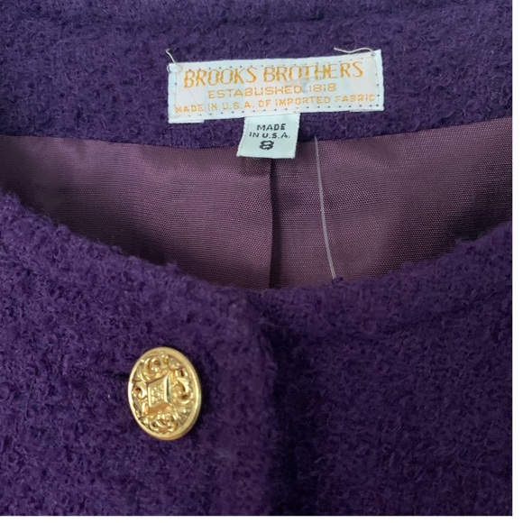 BROOKS BROTHERS Tweed Boucle Blazer Jacket Purple - Picture 4 of 7